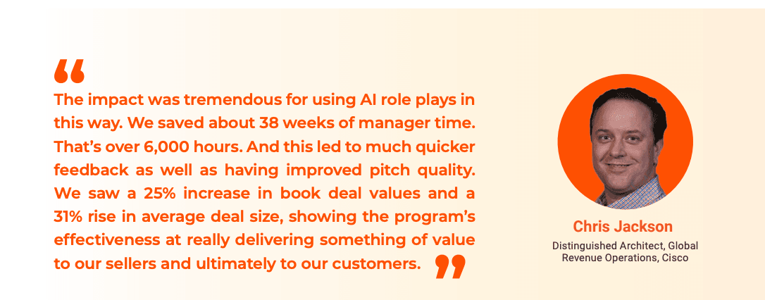 Chris Jackson Quote on AI role plays saving 38 weeks of manager time