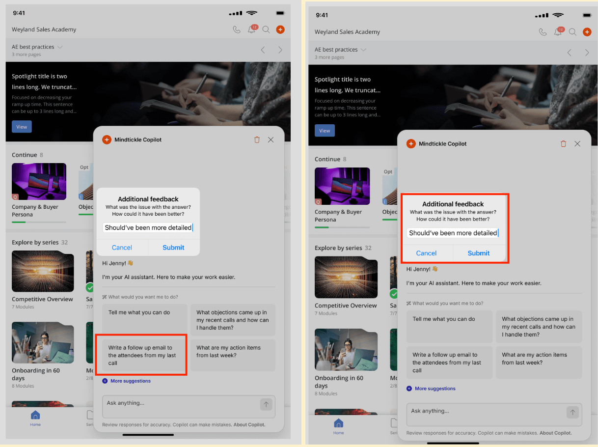 Product Demo image of Mindtickle AI Copilot