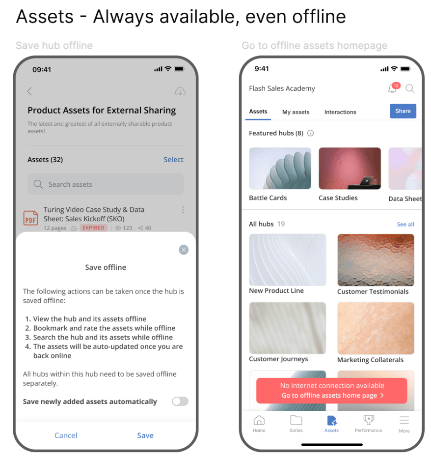 Assets available offline with Mindtickle App