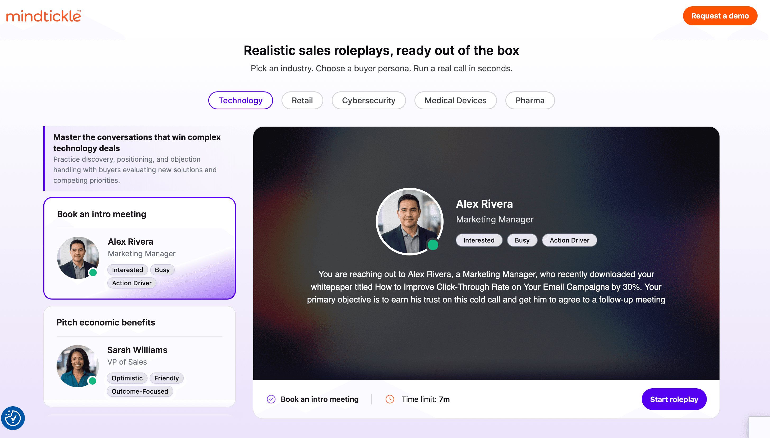 Mindtickle offers free AI Sales Role Play