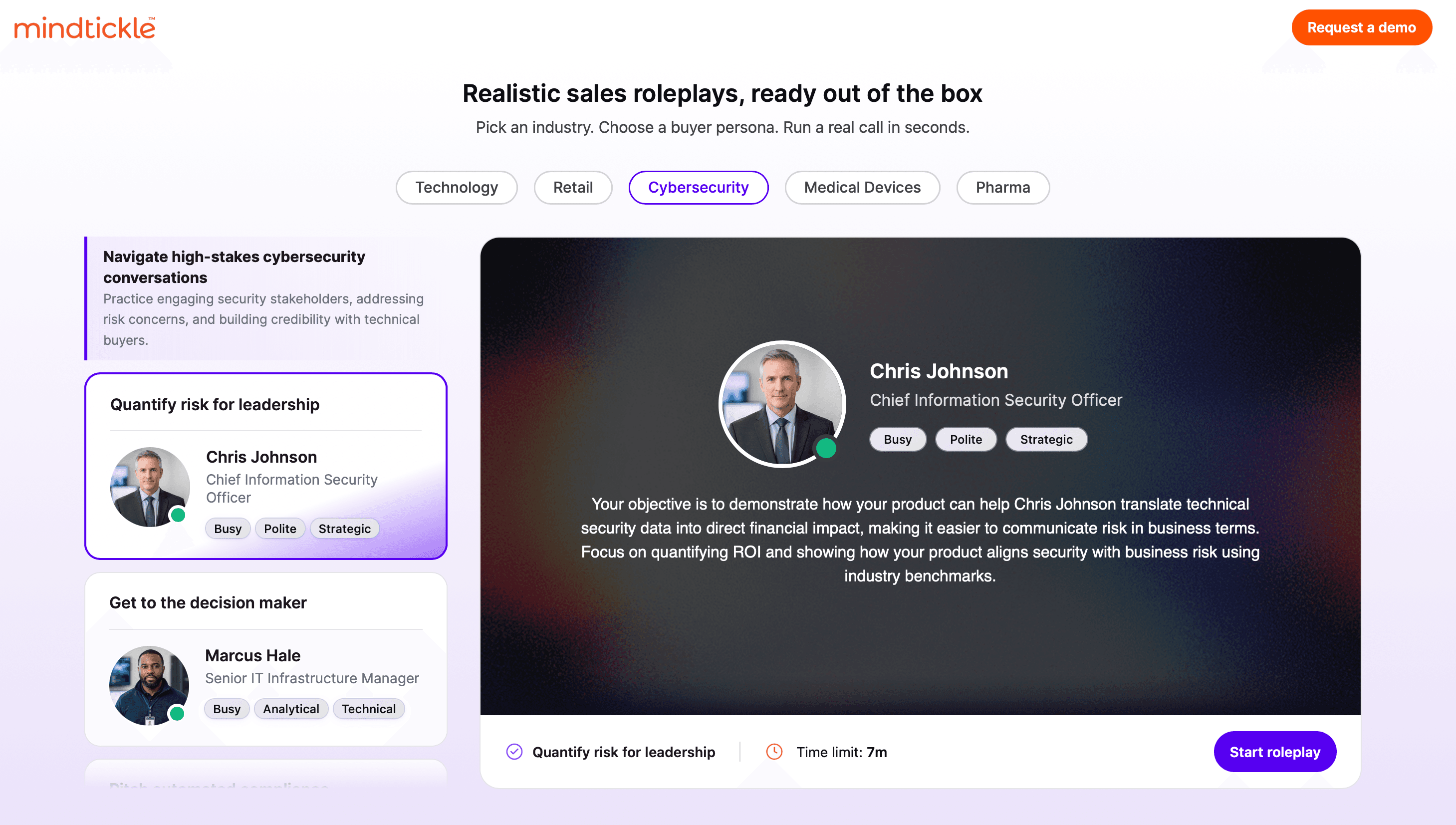 Mindtickle offers free AI Role Plays