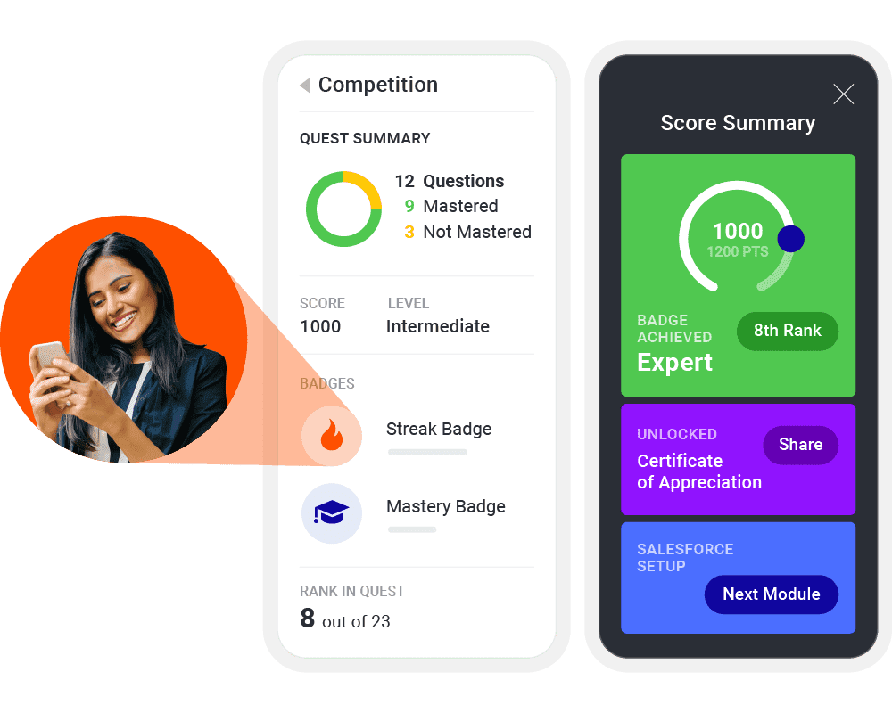 Mindtickle sales enablement badges