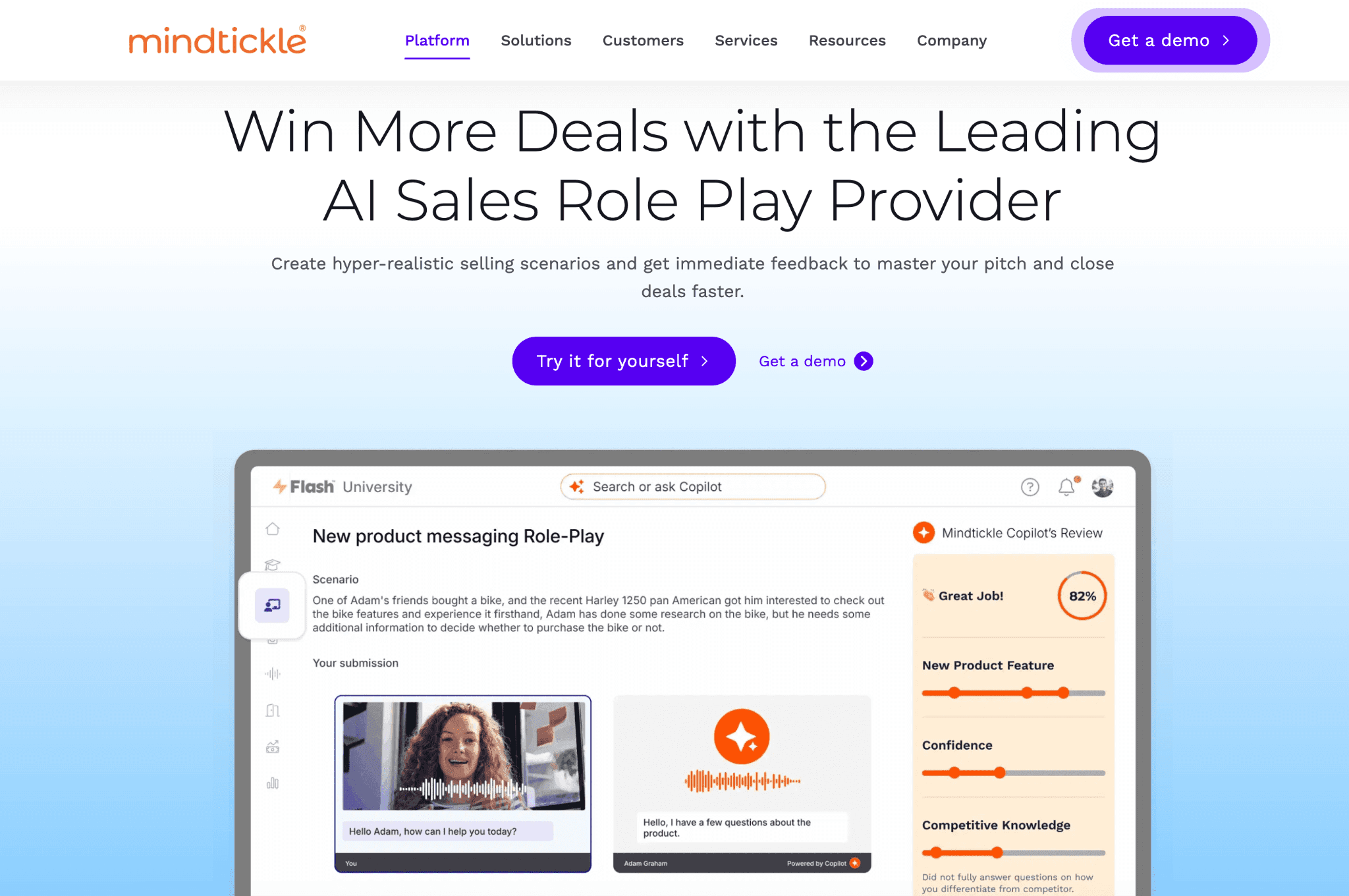 Mindtickle's AI Sales Role Play Tool for Enterprise Sales Reps