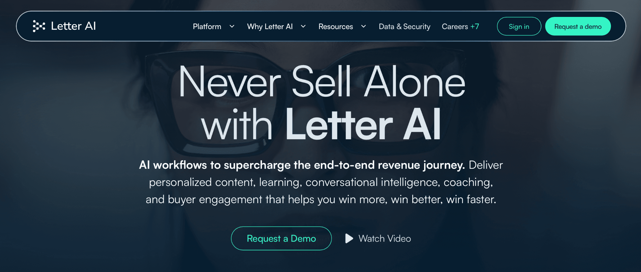 Letter AI homepage